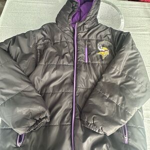 NFL Pro Player Black and Purple Minnesota Vikings coat.